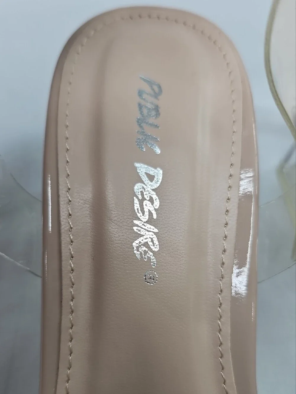 Public Desire Blush Nude Clear Strap Sandals Size 5 NWT